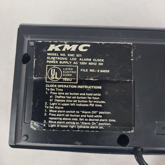 KMC 521 Alarm Clock Wood Grain Vintage Hong Kong Digital Display WORKS - Picture 5 of 11